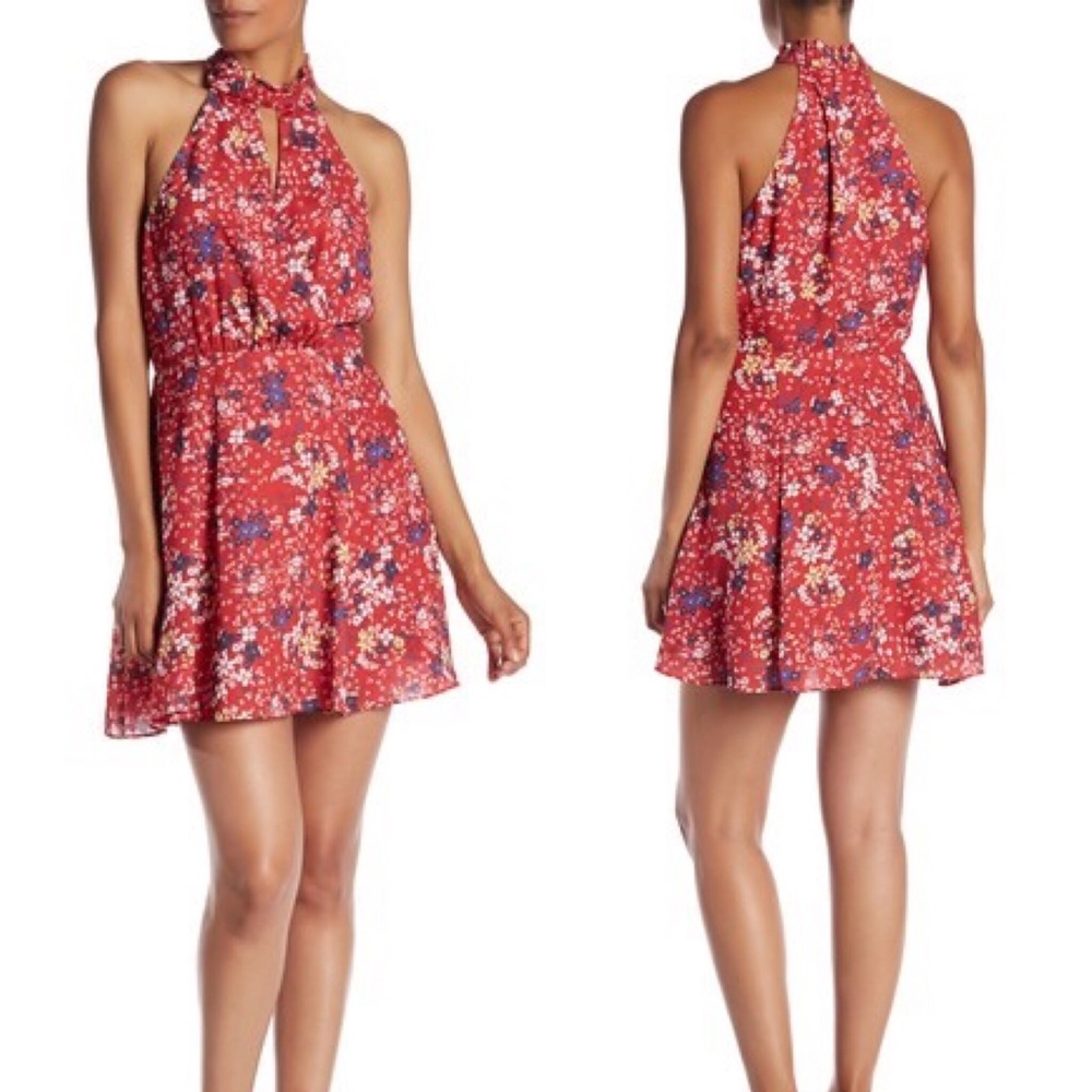 Parker Floral High Neck Wrap Dress